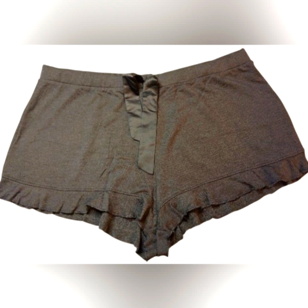 Victoria's Secret Gray Modal Adjustable Comfy Sleep Shorts with Ruffle XL NWOT